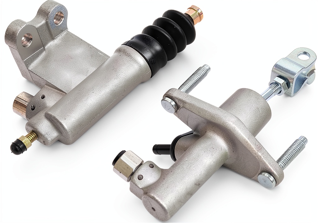 Installing labwork Hydraulic Clutch Master Cylinder Kit for Automotive on a wooden workbench