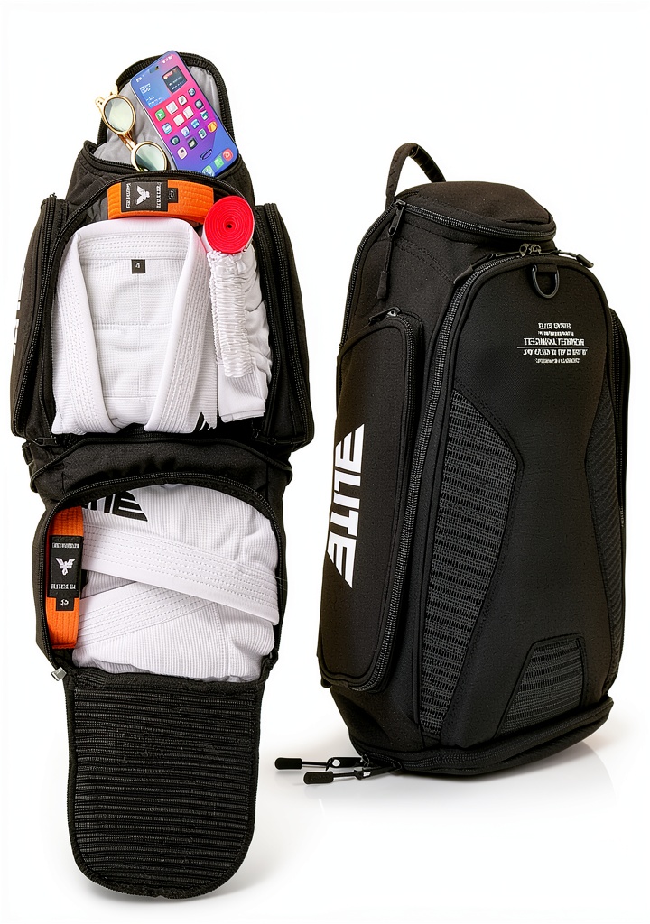 Athlete packing the Elite Sports MMA Gym Duffel Bag